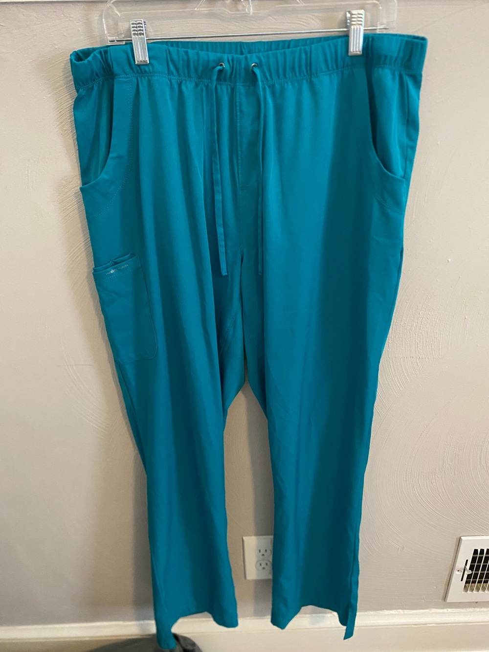Healing Hands Light Teal Blue Drawstring Rebecca Scrub Pants XL